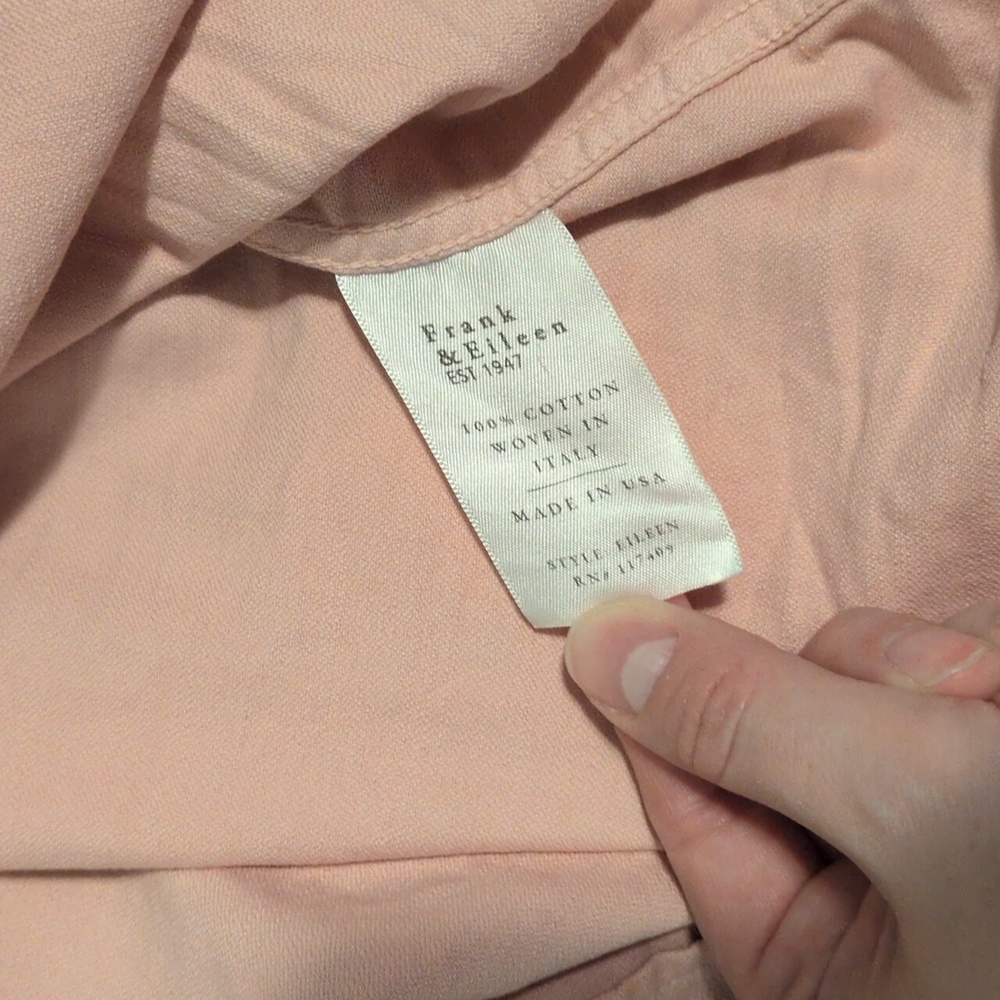 Frank & Eileen "Eileen Style" Pink Cotton Button Down Size Small - Picture 7 of 8